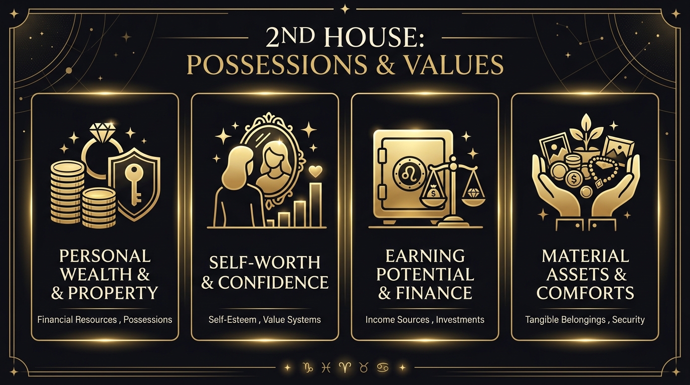 The 2nd House: What You Have and What You Hold — key themes