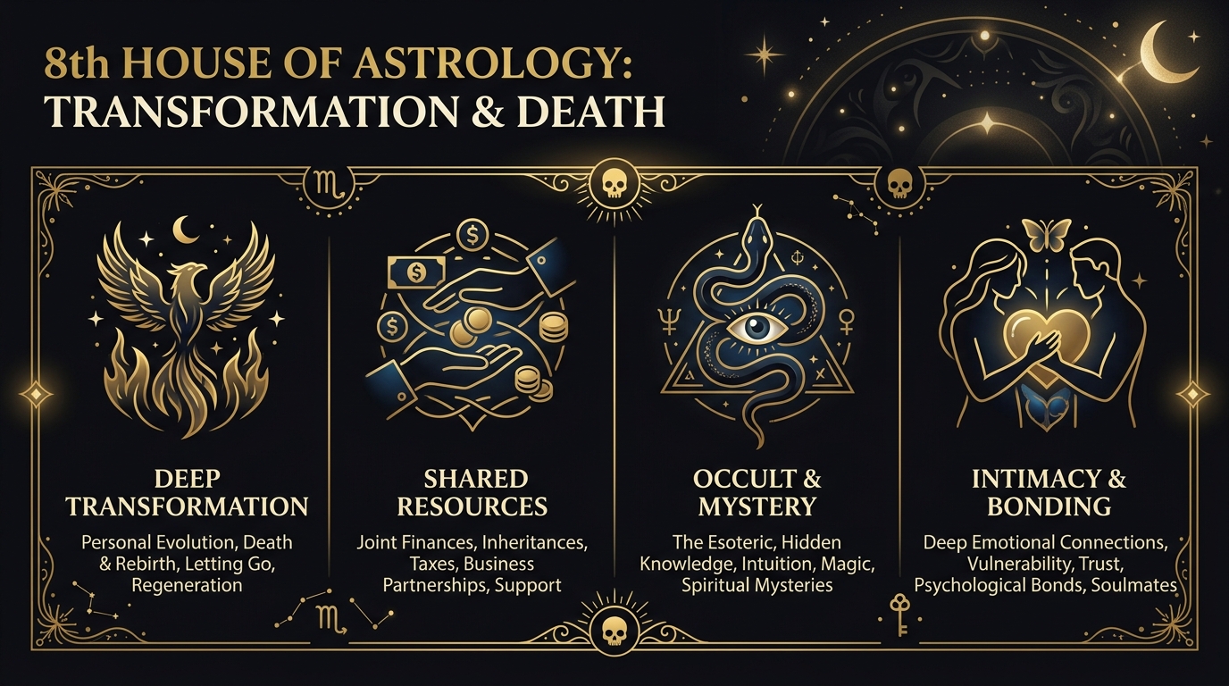 The 8th House: What You Cannot Look Away From — key themes