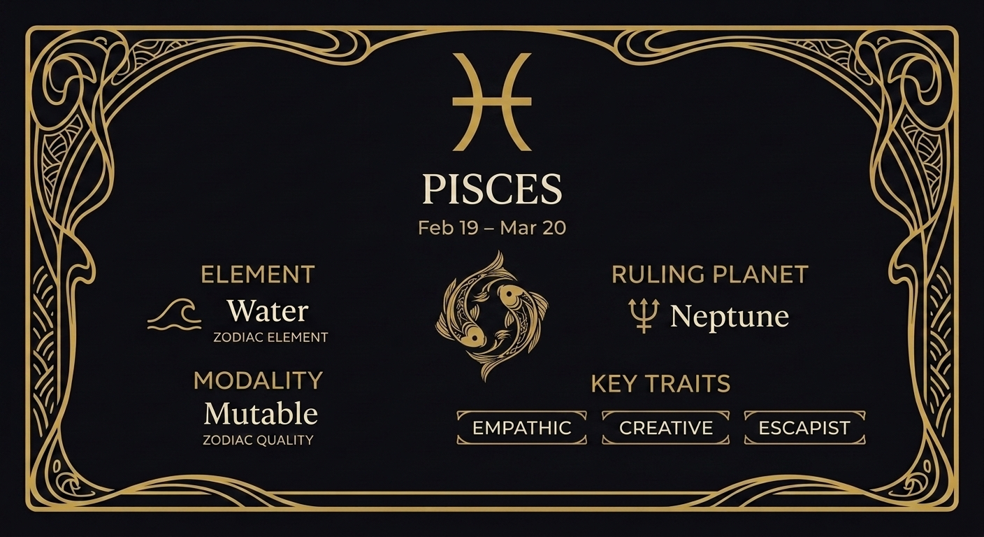 Pisces: The Mutable Water That Dissolves Every Boundary — quick facts