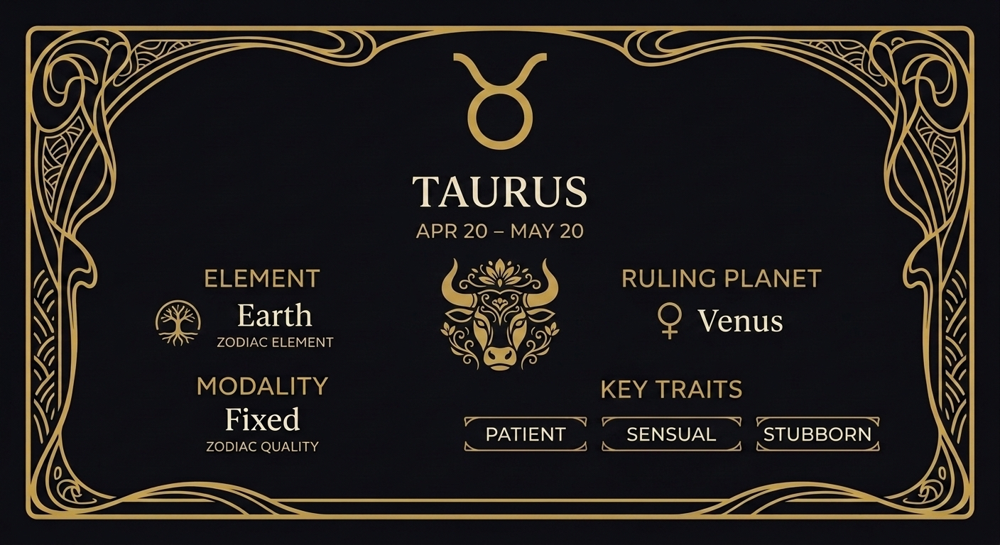 Taurus: The Fixed Earth That Builds to Last — quick facts
